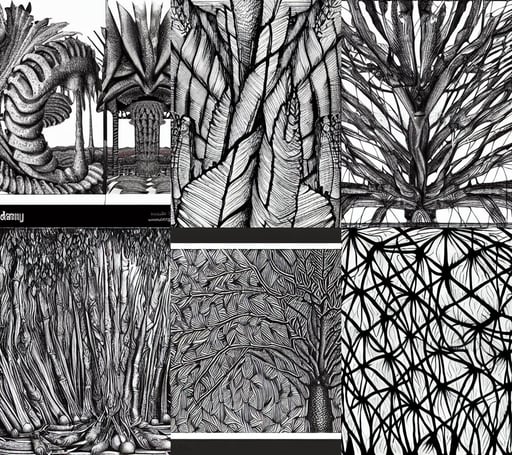 iridescent tree with donut leaves, hive, art by Paul Cézanne, geco maori, art by Tommaso Masaccio, hyper-realistic, HR Giger style Da Vinci sketches black and white, mexico, full figure drawing, American Craftsman Architecture, vector illustration, bold and thin ink lines 8k, highly detailed, liberty, lizardscaled lattice buildings smeared in mercury are designed by iris van herpen, black, art by Vincent Van Gogh, hyper realistic