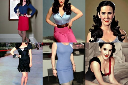 a pin up and beautiful fashion charming dreamlke jennifer connelly, human character