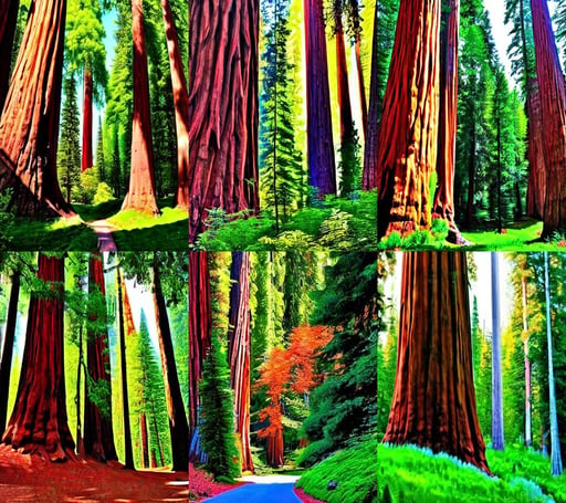 Sequoia park in a colorful moutain with beautiful trees, Alice Russell Glenny