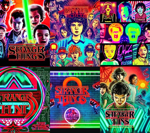 logo in the style of stranger things saying abcd, by stanley artgerm lau, glowsticks, vaporwave armor, bright sunny day, jewels, yasutomo oka, green black orange color palette, slender figure, screaming with fear, mixture turkish and russian, swinging blades, illustrated by Artgerm and Range Murata., still film, bird's eye view, neon lighting tubes, cables, ray - traced, Mike Mignola, blue eyes directed gaze, 85mm