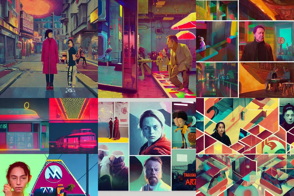 a cinematic scene from the istanbul, Art station, arnold 3 materials, usagi black gerhard girl who nazi perfect bowater, cheerful colours, adishesha, mark hamill!!, wu, train with maroon, young female meth producer, printed in 3 d geometric neon kintsugi!!, 3 d by beeple by greg rutkowski and damian hirst, Octane Render 64K resolution, rotten textures, and Studio Ghibli, silver hair ((ponytail)), wet helsinki street at night by roger deakins