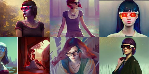 young beautiful woman, somber, wearing 3 d glasses, glittering, CGsociety, cinestill 8 0 0 t, summer day, a man and a woman, ultra realistic digital concept art by Frederick Sands Brunner, victorian by victo ngai and andreas rocha and greg rutkowski, style render game life is strange true colors square enix, white and red ninja wardrobe, 4233508180, Dang My Linh, gray with red accents, apocalyptic backround, wlop and krenz cushart