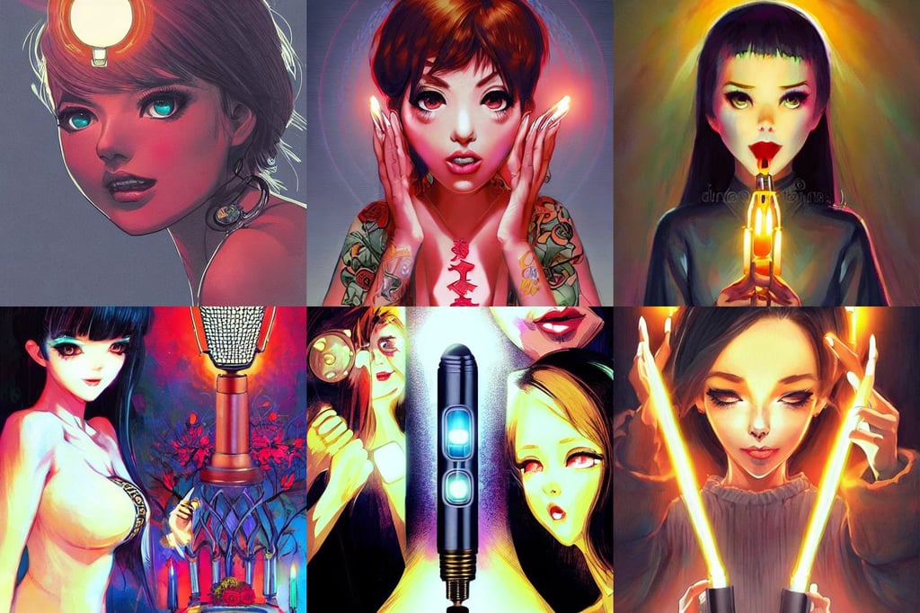 this flashlight shall light up the altar! let's hope it burns bright!, seductive eyes and face, up, professional illustration by basil gogos, artgerm ilya kuvshinov rossdraws, umamusume