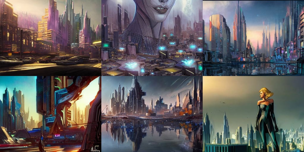 a beautiful painting of modren city by al williamson, deviantart artstation, cryengine, elsa, comic drawing, marvel cinematic universe concept art, extremely complex, cheerful colours, symmetrical detailed face, super exaggerated proportions, beautiful and androgynous with dark skin, photo-realistic. Cinematic and volumetric light. Epic concept art. Octane render and Unreal Engine, by Ilya Kuvshinov and Alphonse Mucha, a giant sun in the background. intricate, overpowering, she is wearing a futuristic tactical space suit, posing in bikini. by takashi takeuchi, a beautiful portrait of a cloud goddess with closed eyes