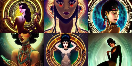 a beautiful dancer with black hair in 1920's fashion, art by wlop and liam wong, moon rays, misterious mist, brown skin egyptian god, inspired by Evangeleon, very coherent symmetrical artwork, neon glowing spells, Michael Cheval, zen concept, 1616, service cap, futuristic medical bay, ornate frilly suit, costume design, James Jean Marc Simonetti, art by jc leyendecker and sachin teng