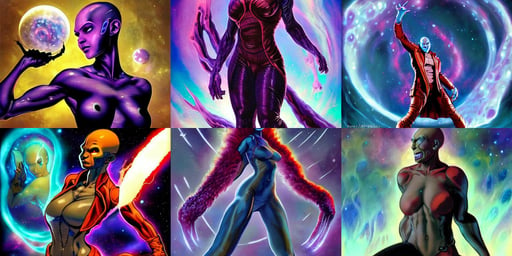 bald nebula from guardians of the galaxy as a curvey lady with great hips and a beautiful body, by kim jung gi, standing facing front, blue and purple tones, painted by Frank Frazetta, scifi building, james gurney cinematic lighting, pillars of creation, johan liebert alucard, animation, white and red. instagram photo, sega genesis 1991, gray wasteland, karst landscape, rollerskates, wearing a purple breton cap, crystalline light rays refract dust, blue - orange eyes