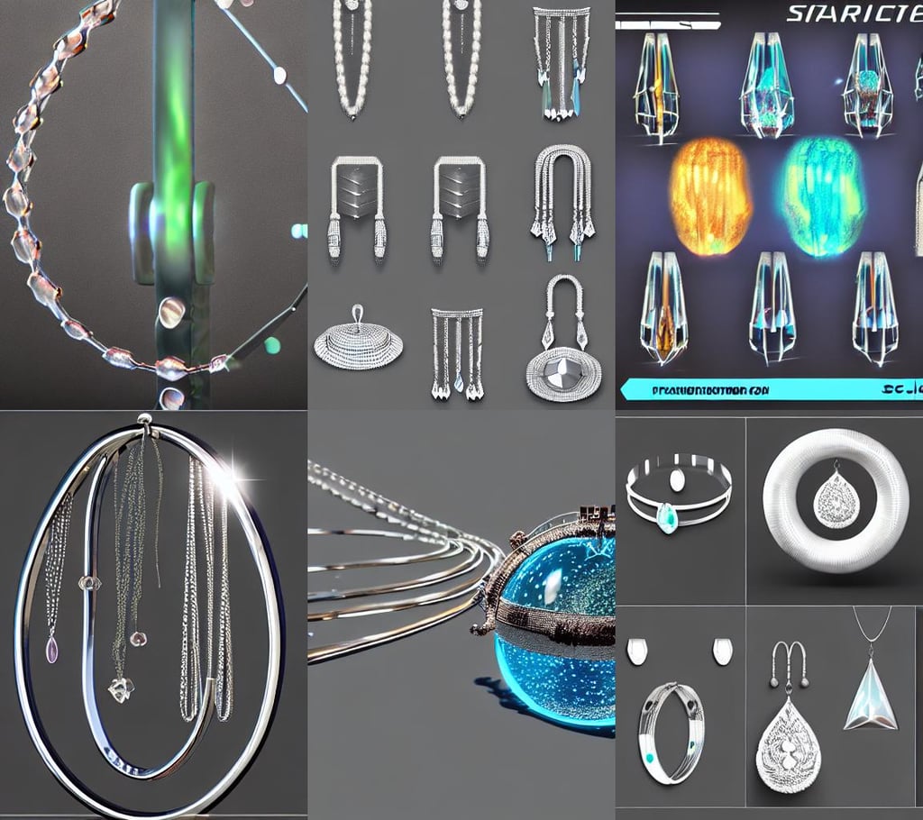 sci - fi, artstation 3 d, sparkling water, transparent jewelry accessories