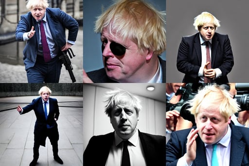 Boris Johnson as Neo from Matrix in shades stoping bullets, professional dslr photo