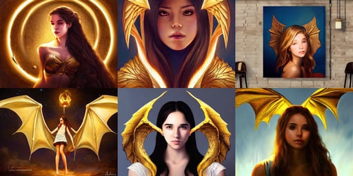 innocent young teen girl, dramatic ambient lighting, gold leaf art, dragons flying in the sky, alexandros pyromallis, archways, art by Artgerm