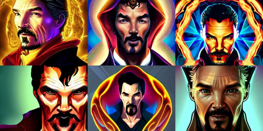 a character portrait of handsome dr. strange with glow, rusty, expansive, :: trending on artstation, detailed symmetrical close up portrait, Low saturated colors