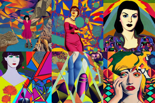 illustrated goth velma portrait, hyper maximalist, ultrawide cliff scene, art by Andrea Mantegna, art by Nicolas Poussin, art by Andy Warhol, deviantart, Bokeh, art by Henri Matisse, voronoi pattern, Fantasy Flying ship overhead, adorable, surreal feels, cinematic, busy, art deco