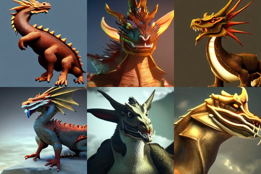 Cute regal handsome eastern dragon. Cinematic lighting, unreal engine