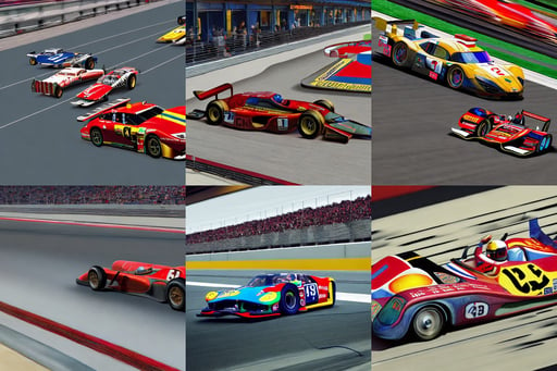 the coolest car racing at indianapolis speedway, art by Jan Van Eyck, sharp focus, cinematic lighting, art by Vincent Van Gogh, art by Paul Gauguin, art by Wassily Kandinsky - Photo, art by Michelangelo Buonarroti, art by Raffaello Sanzio, art by Marcel Duchamp, octane render Madhouse INC