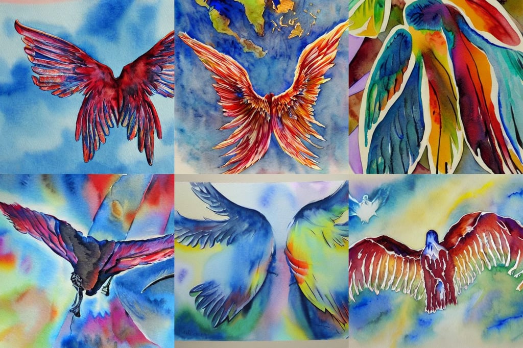 The wings of the world, watercolor painting