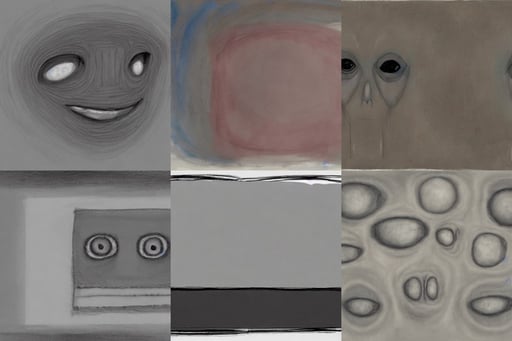 white cloud studio shoot, Wide Angle, photography, sketch of alien faces, Animation Concep..., deviantart, super-resolution, art by Mark Rothko