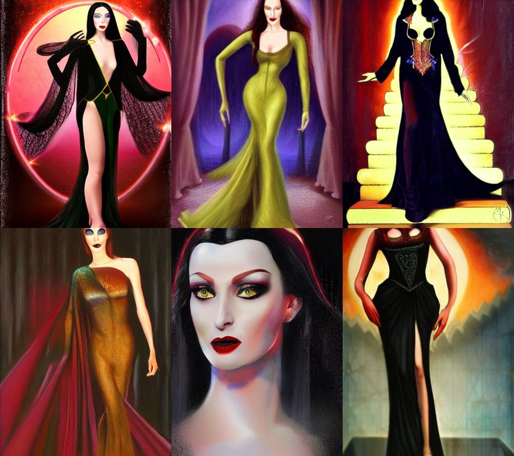 Fashion Runway, morticia addams, ancient Celtic, his features are a mix between French, ray tracing smooth, by Delphin Enjolras, by john steuart curry, explosion background