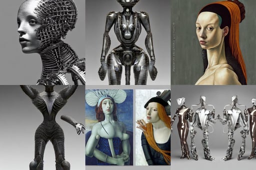 futuristic heavy industrial robots, art by Sandro Botticelli, textured skin, art by Artemisia Gentileschi, rougish, art by Piet Mondrian, 35mm octane render, Kangol, art by Diego Velázquez, lizardscaled lattice buildings smeared in mercury are designed by iris van herpen, art by Francisco De Goya, glamor shot, art by Winslow Homer, art by Magdalena Carmen Frida Kahlo Claderón, art by Tommaso Masaccio, dramatic clouds, walking on the moon, art by Gerhard Richter, with Muppets, glamor shot, atmospheric