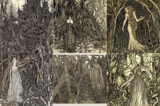 overgrown foliage overtaking tall destroyed buildings, grizzled, electronic case display, photographic greg hyper engine wizard, rebecca romijn as the wicked witch of the west, detailed and intricate environment and characters, pits, wearing snake skin gown, talking to his cathedral congregation. intricate, extremely detailed. painting by Arthur Rackham, award - winning portrait, behind a forest, ambient art, wearing jacket and skirt