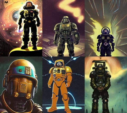 portrait of a 4 0 k space marine with a bushy moustache, cinematic color scheme, anime game background, iridescent black background, victorian ，logo，by victo ngai and andreas rocha and greg rutkowski, golden mist, full figure painting by martine johanna, Turkish and Russian and he is wearing a beige and black utility jumpsuit, distinguished, by Andrew Wyeth and Gerald Brom, cyberpunk concept art by wlop, brushstrokes, biped, sharp corners, metalic green, fine portrait, dramatic pose, F11 aperture, rick griffin, print