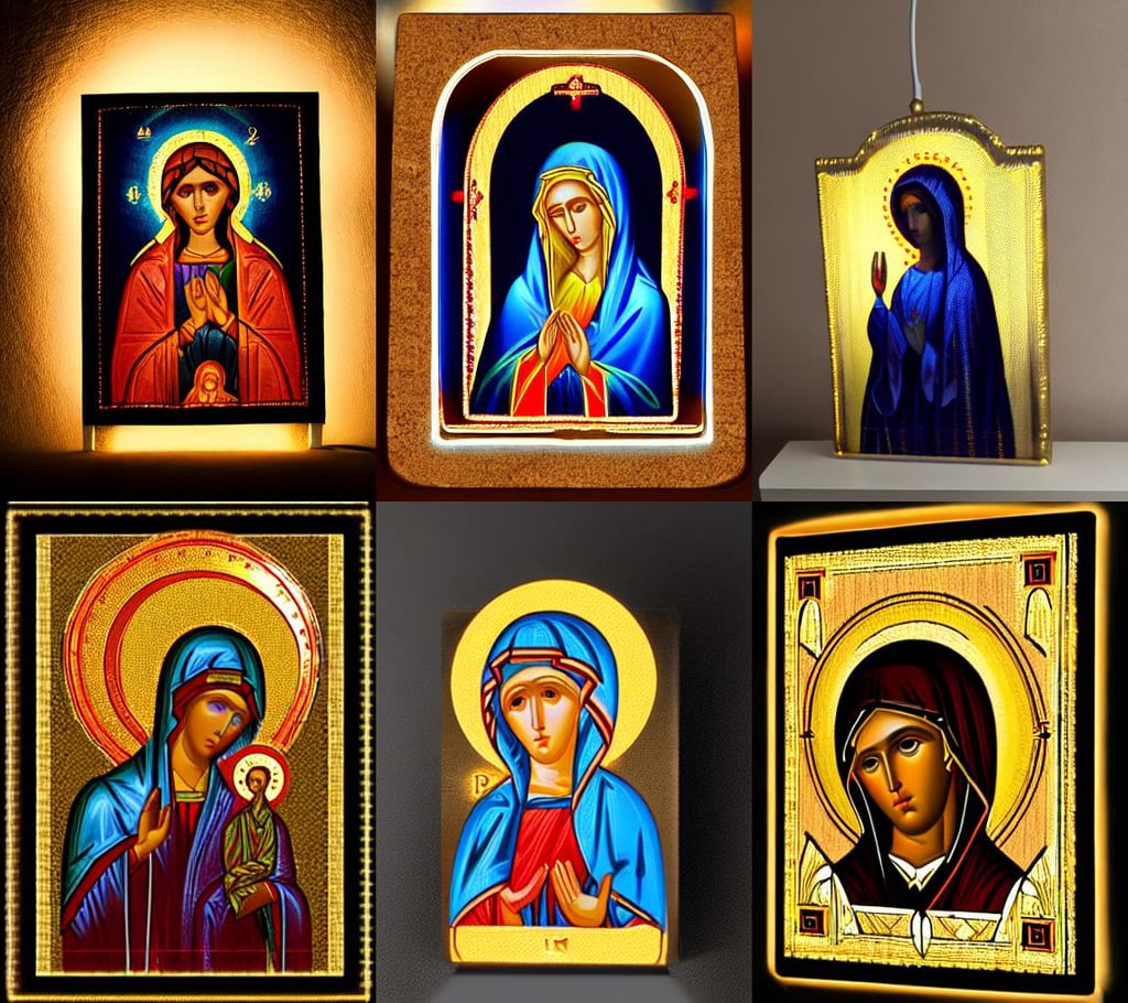 virgin mary icon , Accent Lighting