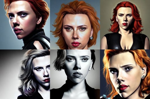 a portrait of scarlett johansson black widow