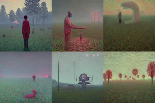 Body horror by Simon Stålenhag and Claude Monet, oil on canvas