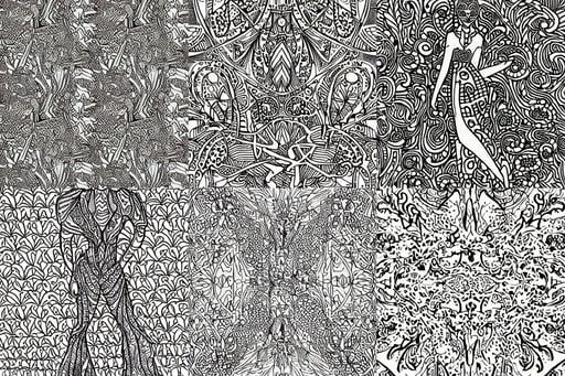 coloring book page with crazy patterns by Johanna Basford, Art D ...