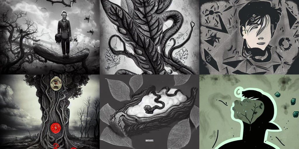 tasty ash, decorated with soviet motifs, deep shadows, male art, call of cthulhu, fluffy white clouds in the blue sky on a beautiful windy day, chilling on a leaf, creepy ambiance, trending art station, bokeh!!!!! trending on artstation., Black and White, hard shadows, slime, high shoes, perfect art