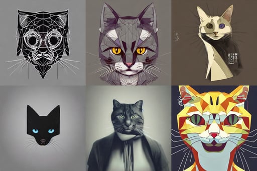 A logo design of a cat. trending on artstation, perfect geometry, russell chatham, artwork by wlop, adventurer outfit large cloak, osamu tezuka, 4K, art by artgerm lau and wlop and and ilya kuvshinov and john singer sargent, old masters, perfect proportions defined faces, artwork by Chiho Aoshima, archviz, print, mischievous  young Galadriel (Cate Blanchett) as a queen of elves, character design on white background, beautiful shiny white porcelain rich grand pearlescent goth edc catgirl decora cyborg college woman, Parallax, space ship nearby, half - timbered, in the style of Fenghua Zhong and Ruan Jia and RHADS