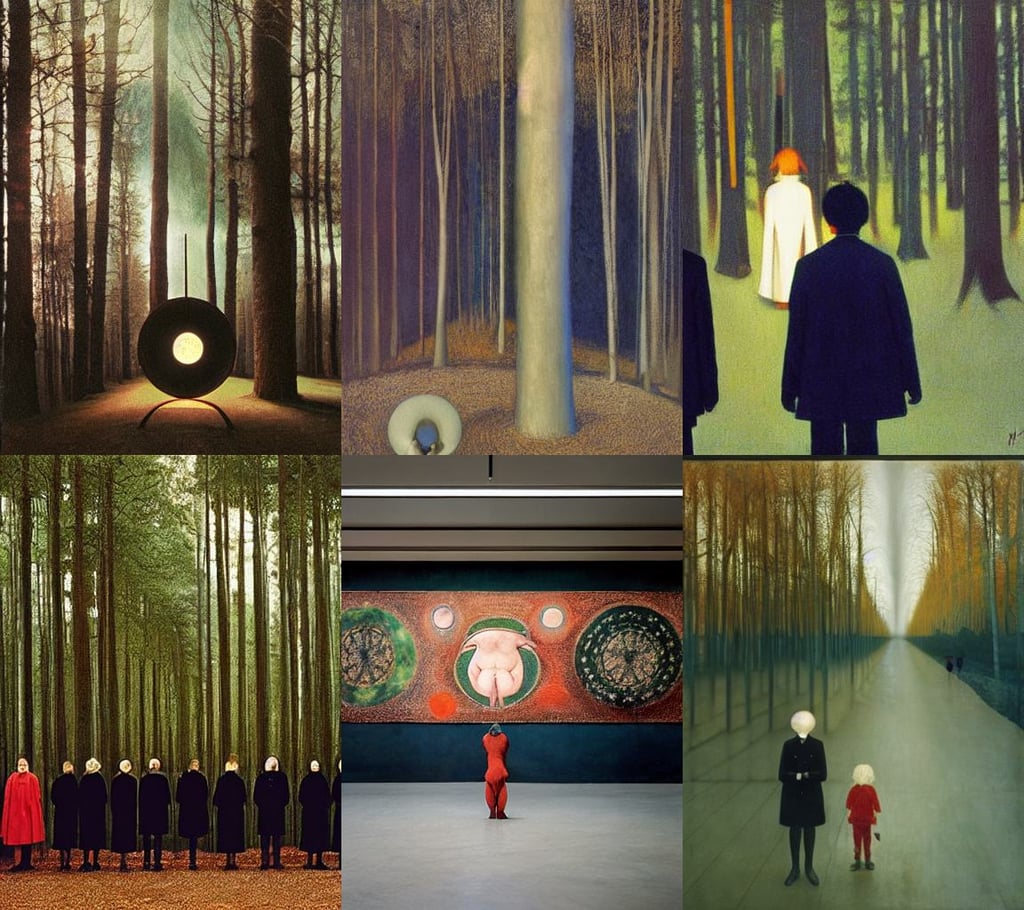 plenty of time? then stand in line, bill henson style, art by Hilma Af Klint, bill henson style, coat of arms, makoto shinkai, umbilical cord, freckles, art by Kazimir Malevich, overgrown forest