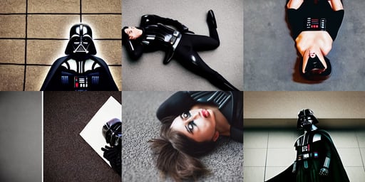 darth vader lying on the floor, instagram, delicate figure