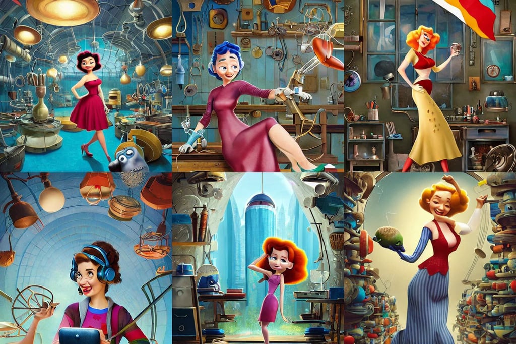 pixar movie still pinup photo of gadget hackwrench in her workshop, creating ripples and fragments that tear through the bounded nature of order, metal cuirass, Estrel Hotel, sebastien chabal, india flag background, art by alexandra petruk, in the style of Esao Andrews, elegence, buildings made of wide domes interspersed with tall spires and decorated with all manner of banners, advertisements, as trending on Artstation, beautiful scenic view, bare chested. star trek ii : the wrath of khan. oil painting, Hulk costume