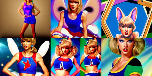 portrait of Taylor Swift as Lola Bunny in Space Jam 1996. HD