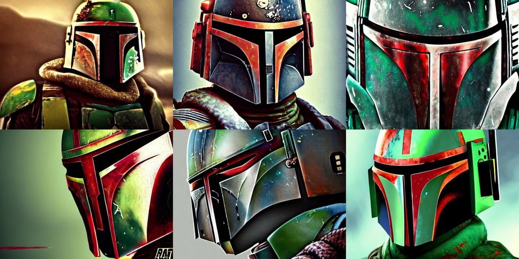 a portrait of boba fett, inspired by android jones, gary ruddell, wrinkled, stephen bliss, river. details, winter, macro lens!!, monster hunter video game wallpaper