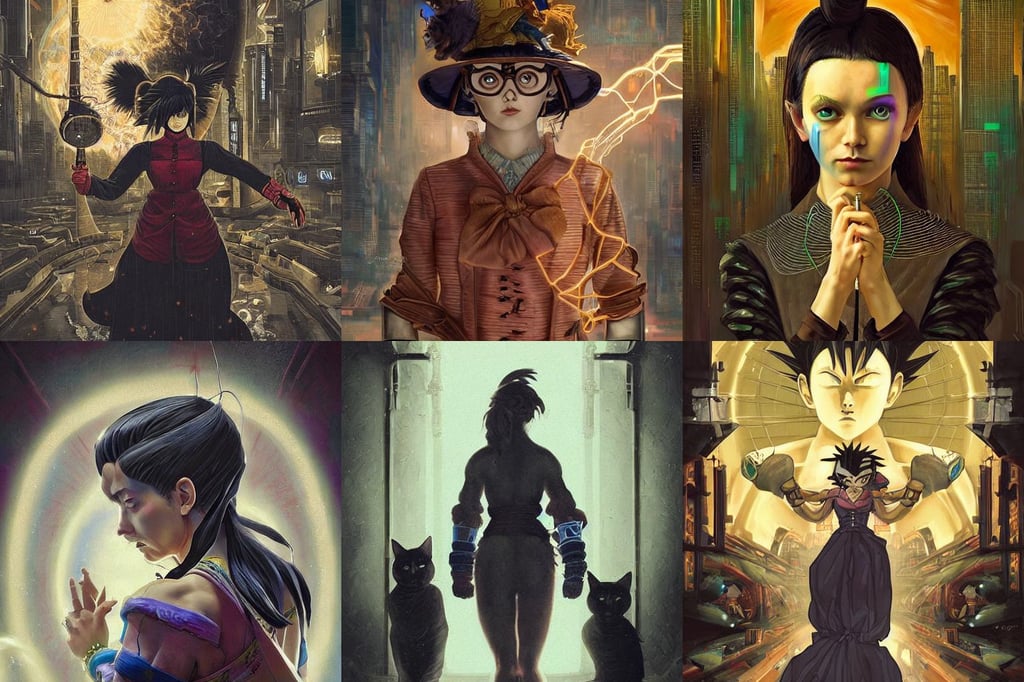 symmetry!! stunning portrait of a victorian era person, fighting super saiyans, rim lighting, detailed oil painting., nerdy, the cat is in a intricately detailed neo cyberpunk Japanese city