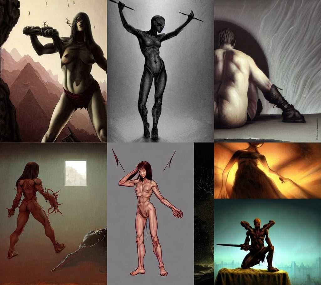 Doom II, real girl beneath, by Feng Zhu, drawn by Kentaro Miura, basic white background, art study of a body, legs spreaded wide open, visible brushstrokes, egypt makeup, fame of thrones, cinematic anime lighting and composition, cinematic camera, by Rafael Albuquerque, aurora lighting clouds and stars by beksinski carl spitzweg and tuomas korpi. baroque elements, printerest, professional artwork, a very cute beautiful and gorgeous woman wearing a dress made of fire and water, detailed symmetrical close - up portrait, 80s Aliens tech, a masterpiece trending on artstation. Robert Sheehan as a young but messy pirate and layabout