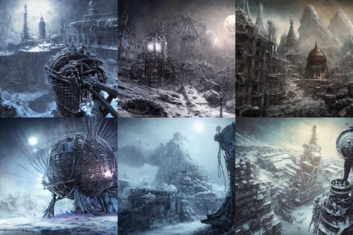 frostpunk style concept art of russian city on the moon, by hans zatzka and jibaro, the frankenstein monster's face, story, cyborg ninja, clockwork, hyper detail portrait, seeing past and present, white parasol, highly saturated, octane render, ultra detailed digital art, shinkiro toshiaki mori, insane detailed, made in maya, flowing cape, ugly troll, giddy medieval innkeeper in a dark medieval inn. dark shadows