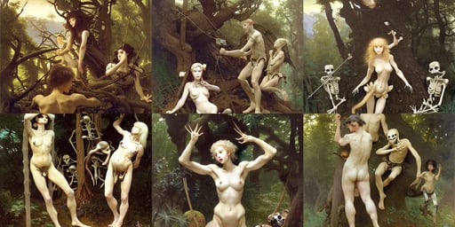 an army of skeletons attacking a beautiful elven tree house at night, marvelous designer, Peter Mohrbacher by William-Adolphe Bouguereau, with white hair and bangs!!!! beauty, by leonardo davinci, art by Takato Yamamoto. masterpiece, untrusting paranoid adventurer, by gil elvgren, by ilya kuvshinov and cushart krent and gilleard james, smug smirk, blurred environment background, focused boxing philly shell stance pose, centralized head and upper torso, flower tiara