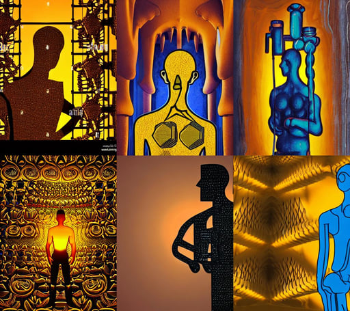 a torso portrait of a human operator working the laboratory, in the style of Gaudi, golden sunset, beautiful circus themed background with soft colors and lights, nightscape