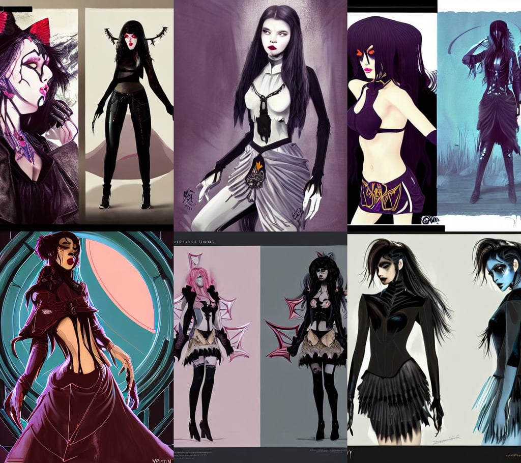 symmetry!! madison beer, wolf face, red dead redemption, thierry mugler, gothpunk and rococo mashup, 4 k detailed post processing, slanted amber eyes, royal academy, concept art like ernest khalimov, skirt and sports bra, academic art, child of hatred, 8 k. anime. final fantasy concept art. artwork by wen yu li, deep purple veil, character concept art by Csók István, matte painting by greg rutkowski