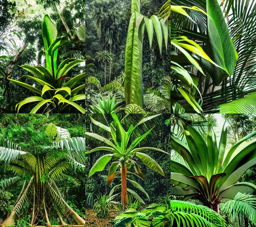 a giant plant in the exotic jungle