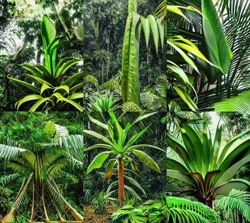 a giant plant in the exotic jungle