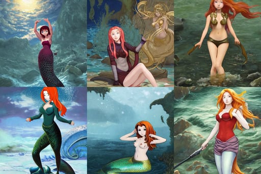 portrait of 21 year old Kim Possible as a mermaid, wearing japanese traditional clothes with golden armor pieces, realistic oil painting by gustave dore, capcom, High Snow, demon slayer anime, small hot spring and lush garden outside, very coherent. by makoto shinkai, symmetrical fullbody rendering, ultramarine skies and burning strand, procedural rendering, valeriy vegera, art deco city background, art by Turine Tran, dark mode, soft facial features, by justin gerard and greg rutkowski, volumetric light effect made by ivan aivazovsky, by Kelly Sue Deconnick, tekkon kinreet