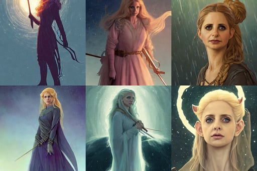 Sarah Michelle Gellar portrait as a witch, artstaion, 8 k resolution - c 5, legolas as an elf ranger, by victo ngai and andreas rocha and greg rutkowski, interstellar, 4k, longer blond hair, walls, roots, zeronis style