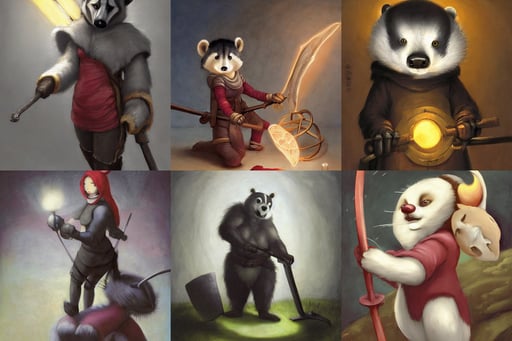 Cute female anthropomorphic kemono badger blacksmith by TwoKinds., art by Tommaso Masaccio, art by Hilma Af Klint, art by Raffaello Sanzio, art by Sir Peter Paul Rubens, art by Diego Velázquez, alpenglow, by beksinski, cinematic lighting, red, art by Domenikos Theotokopoulos, dressed with white silk with gold ornaments in the edge, pastell yellow tones, portrait by Greg Rutkowski, art by Claude Monet, photorealistic cinematic hyper-detailed, surreal