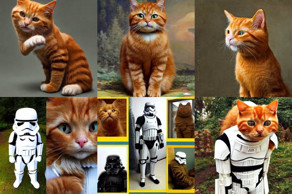 a cute ginger cat in stormtrooper armour, accidental renaissance, ivan shishkin and rembrandt, CAT, modular, psychology, Carcassonne, yellow uneven teeth