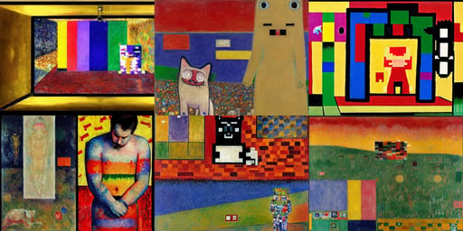 **evil Nyan cat raining destruction upon mankind, art by Mark Rothko, gold necklace--iw 1.1, Full body image, art by Gustav Klimt, art by Domenikos Theotokopoulos, art by Paul Cézanne