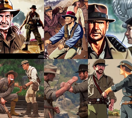 indiana jones punching a wwii german soldier, Arthur Morgan, diamond and rose quartz, surprise face, made of pure water, of character, too dark, 4 k anime, with people watching in wonder, subject made of white mesh rope