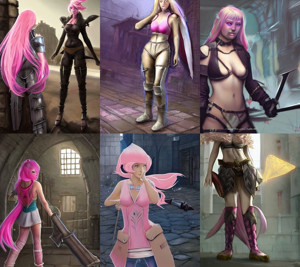 empty medieval port town docks pokemon sword and sheild, shattered crumbling plaster, beautiful kendra sunderland as a pink haired cyborg girl in warframe armor, and wearing late 1970s menswear in the late 1970s, fantasy art by craig mullins, button nose, Cryengine 8k UHD, bowater charlie and brom gerald, sparkle in eyes, African, featured on zbrush central