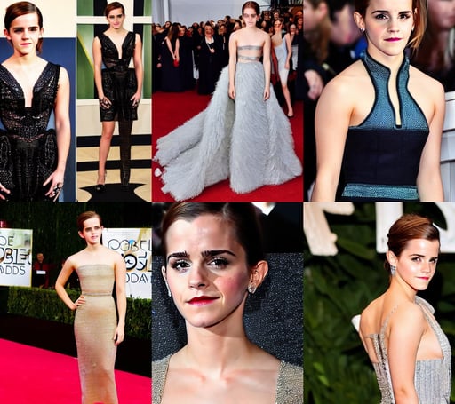 Emma Watson wearing a dress made of crystal, 4k